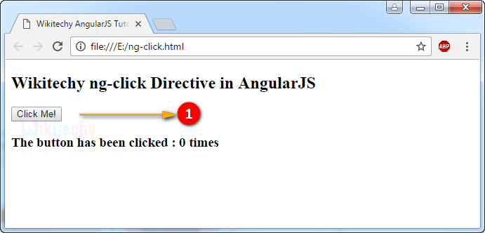 Sample Output for AngularJS ngclick