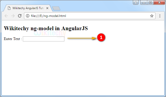 Sample Output for ng-model Directive In Angularjs