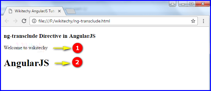 Sample Output for AngularJS ngtransclude