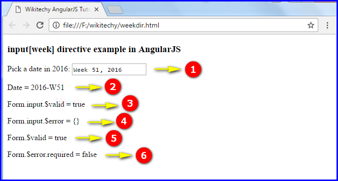 Sample Output1 for AngularJS Input Week