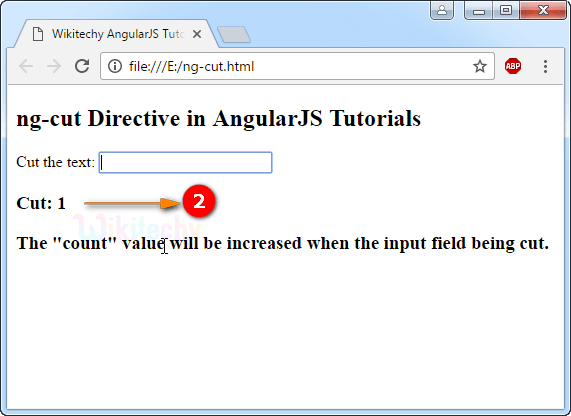 Sample Output for AngularJS ngCut Directive