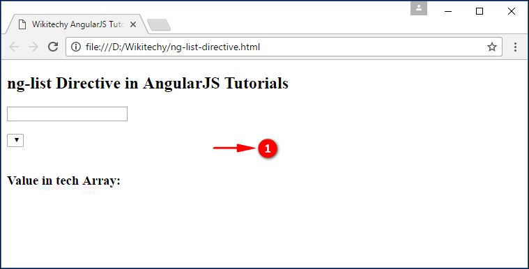 Sample Output1 for AngularJS nglist