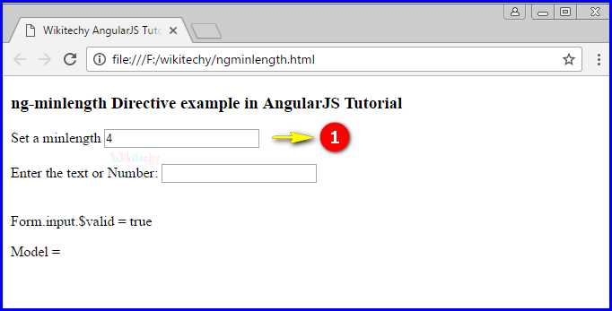 Sample Output1 for AngularJS ngminlength