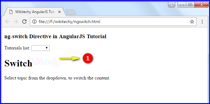 Sample Output1 for AngularJS ngswitch