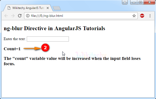 Sample Output2 for AngularJS ngblur