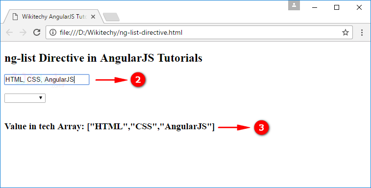 Sample Output2 for AngularJS nglist