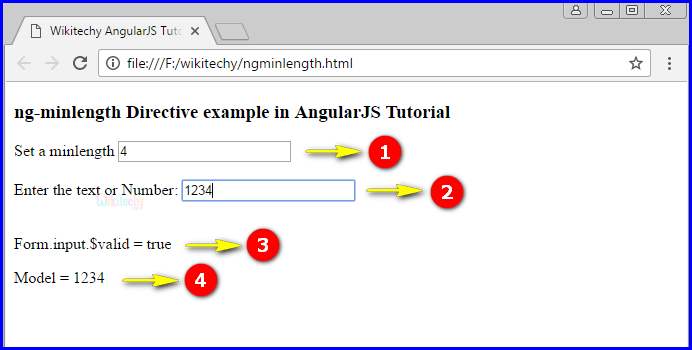 Sample Output2 for AngularJS ngminlength