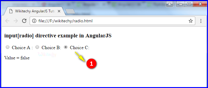 Sample Output3 for AngularJS Input Radio