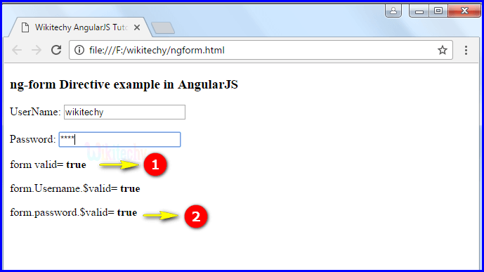 Sample Output3 for AngularJS ngform