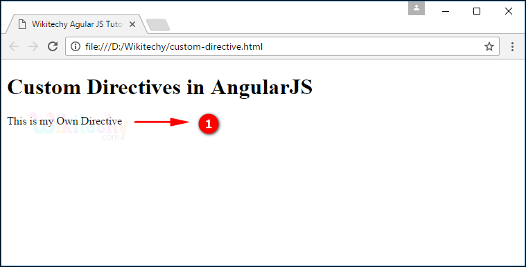 Sample Output for AngularJS Create Directive