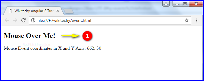 Sample Output for AngularJS Events