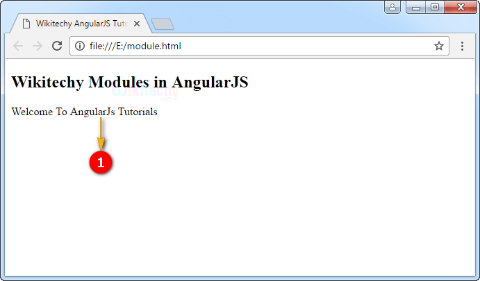 Sample Output for Modules In Angularjs