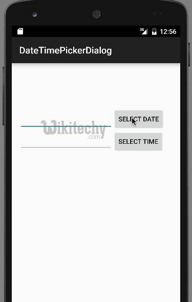 android date time picker output