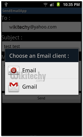  choose client account from gmail in android