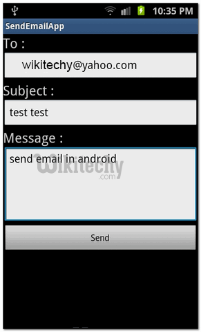  send messages from email in android