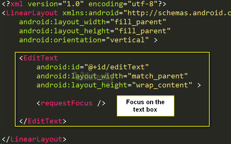 android textbox example code 