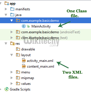  layouts of basic activity in android studio
