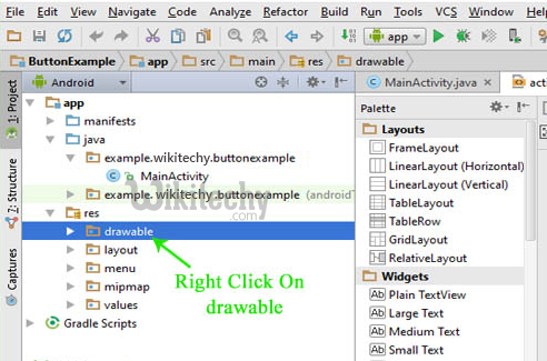  right click on drawable