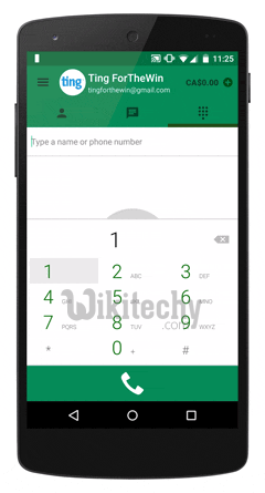  dialpad to enter the phone number