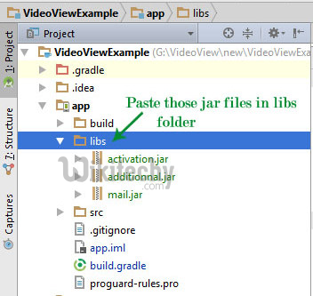  Paste jar files in Libs folder Android Studio