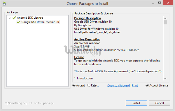  sdk manager download driver accept