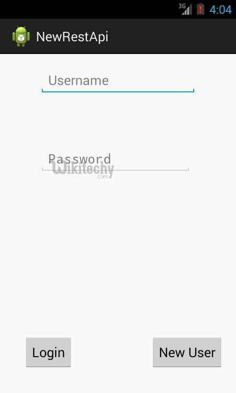  login account of webservice android