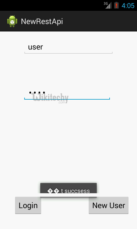  login process of webservice android