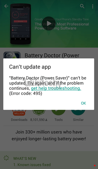  google playstore app error