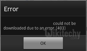 google play store download error 403