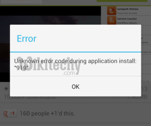 google playstore error 919