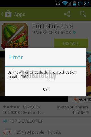  google playstore error 960