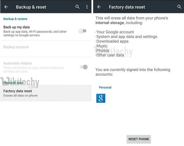 how to factory reset an android phone