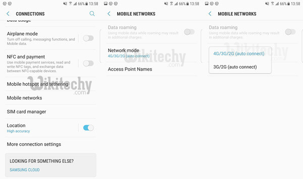 how to set mobile network mode