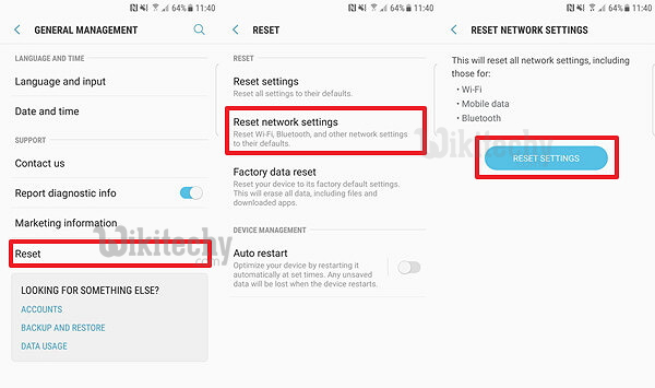 samsung reset network setting