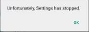  settings has stopped