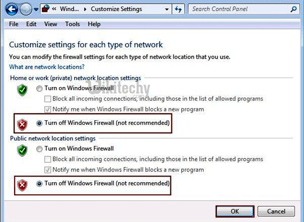 turn off windows firewal