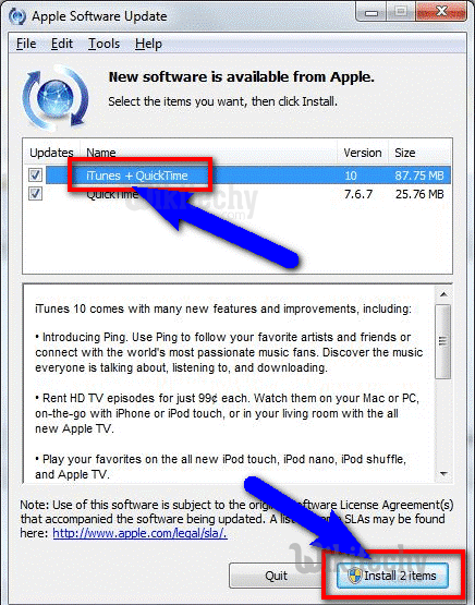 ios update itunes software