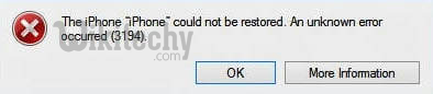iphone could not be restored 3194 error
