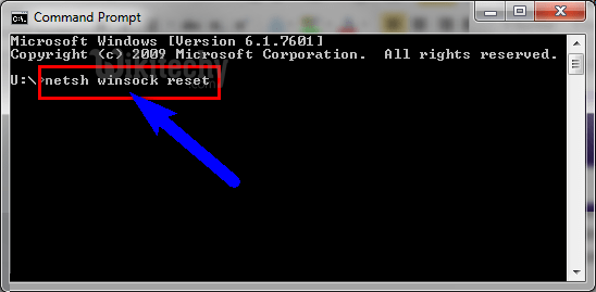  netsh winsock reset cmd