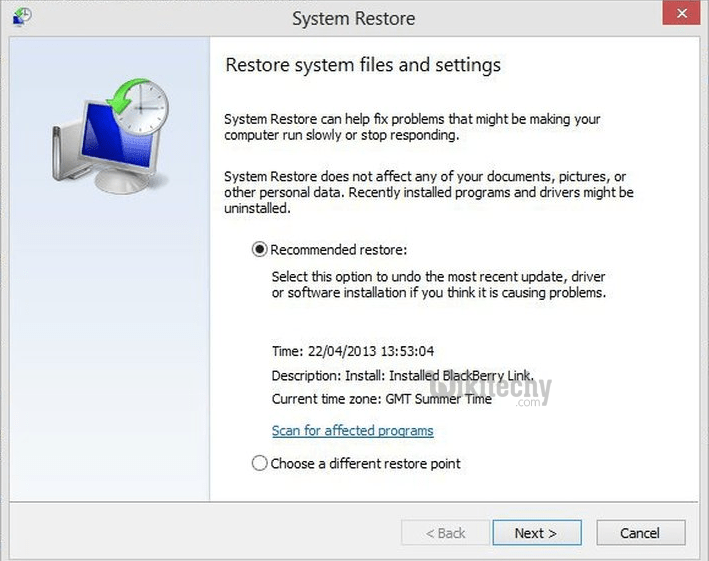  system restore