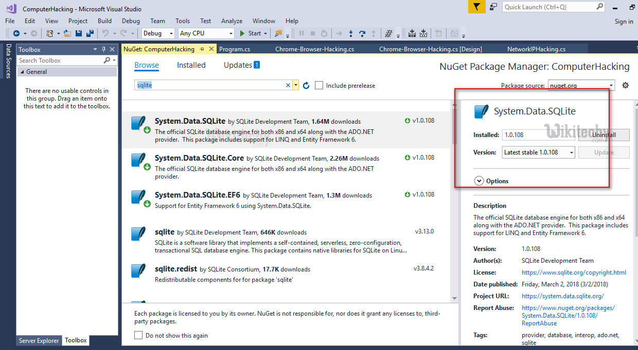 sqlite download and install