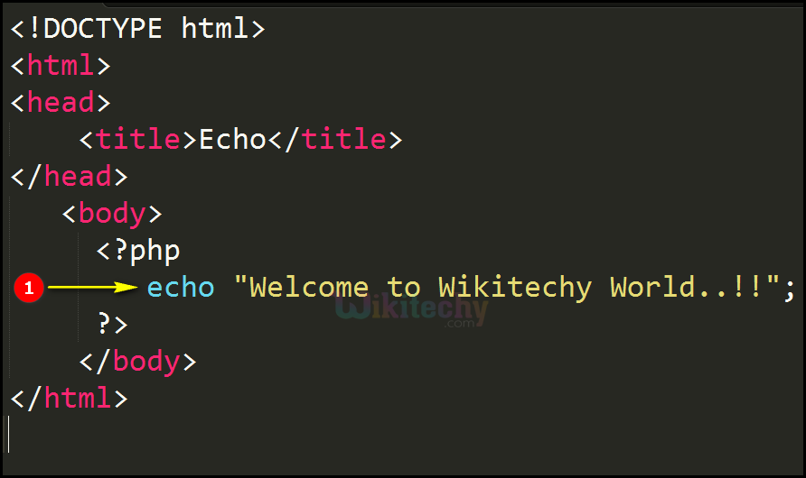 html php echo