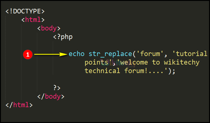 Code Explanation for str_replace Function In PHP