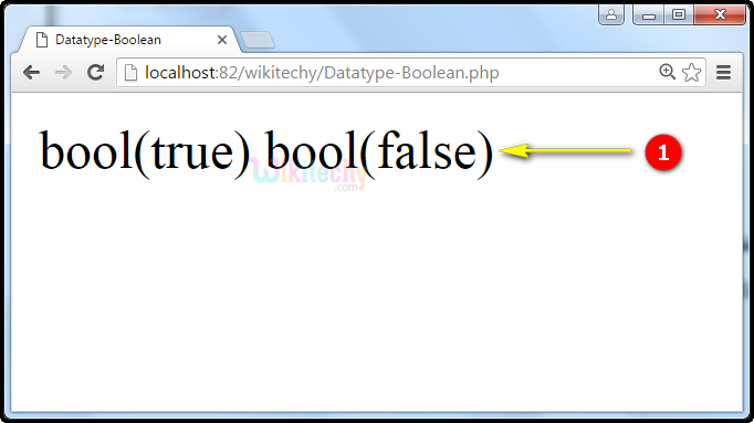 output for Datatype Boolean In PHP