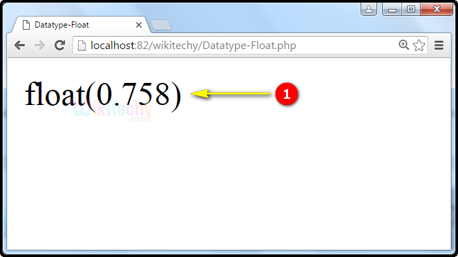 output for Datatype Float In PHP