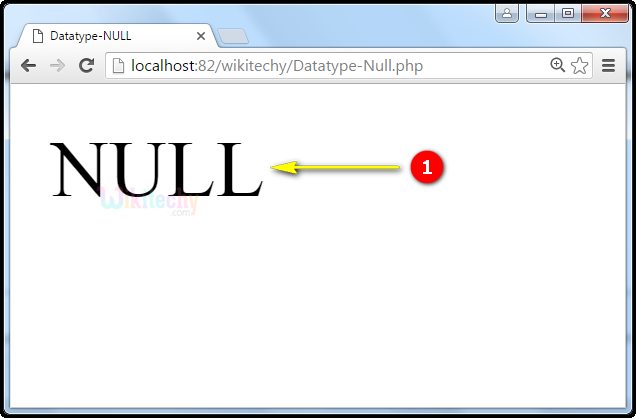 output for Datatype NULL In PHP