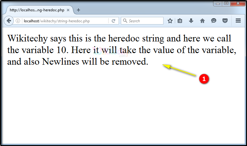 output for String Heredoc In PHP