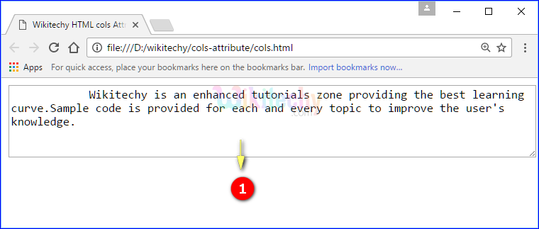 cols Attribute Tag Output