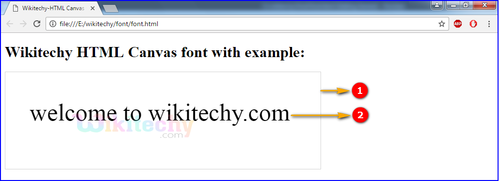 font Property in HTML5 canvas Output