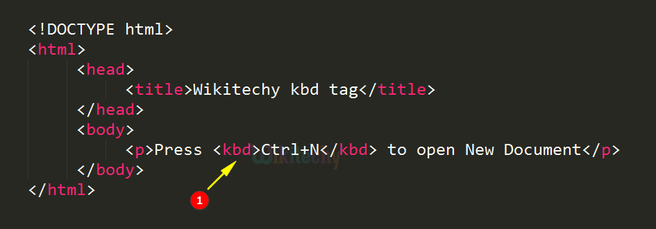Keyboard Input <kbd> Tag Code Explanation